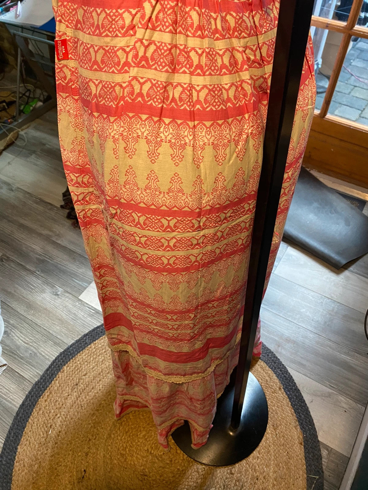 Robe rose été dentelle, taille S flamenco