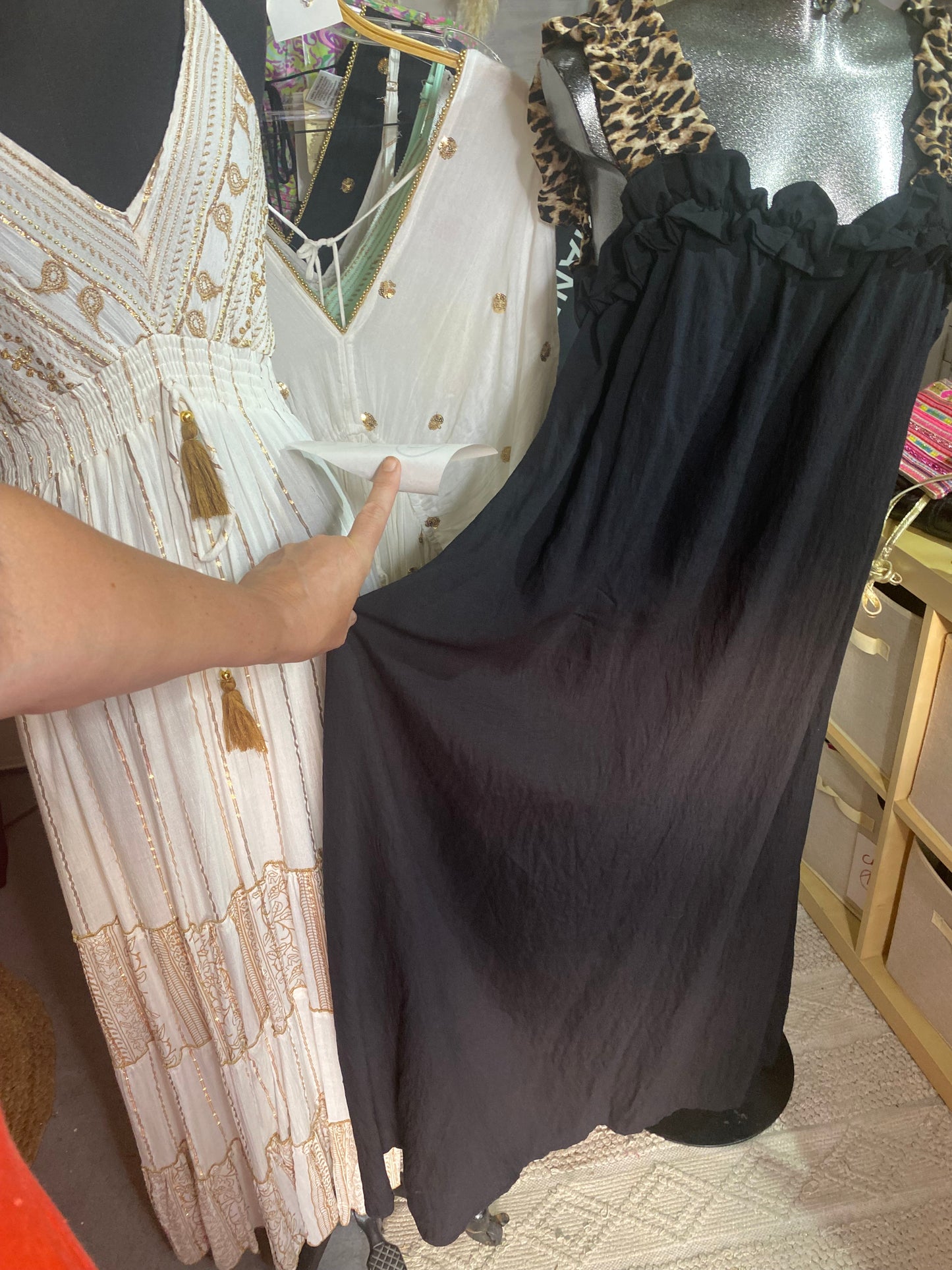 ROBE COLLECTION PARIS/MILAN LEOPARD NOIR TAILLE UNIQUE