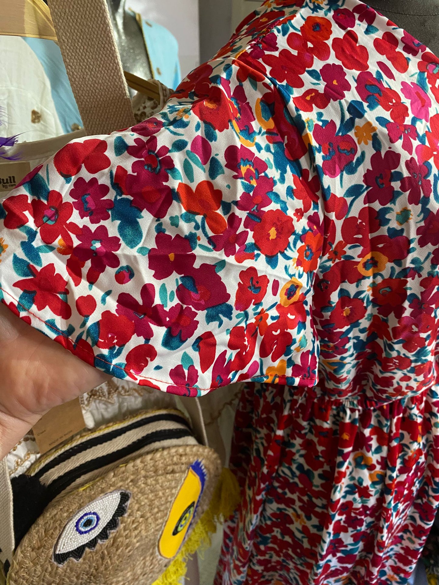 Robe fleurie a volant taille unique (36/50)