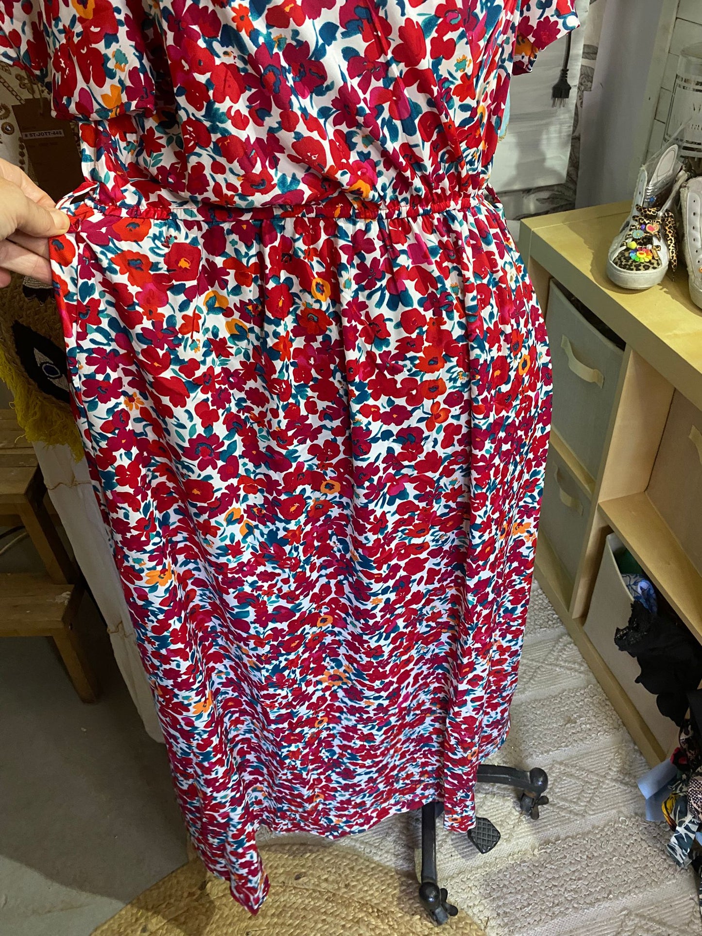 Robe fleurie a volant taille unique (36/50)