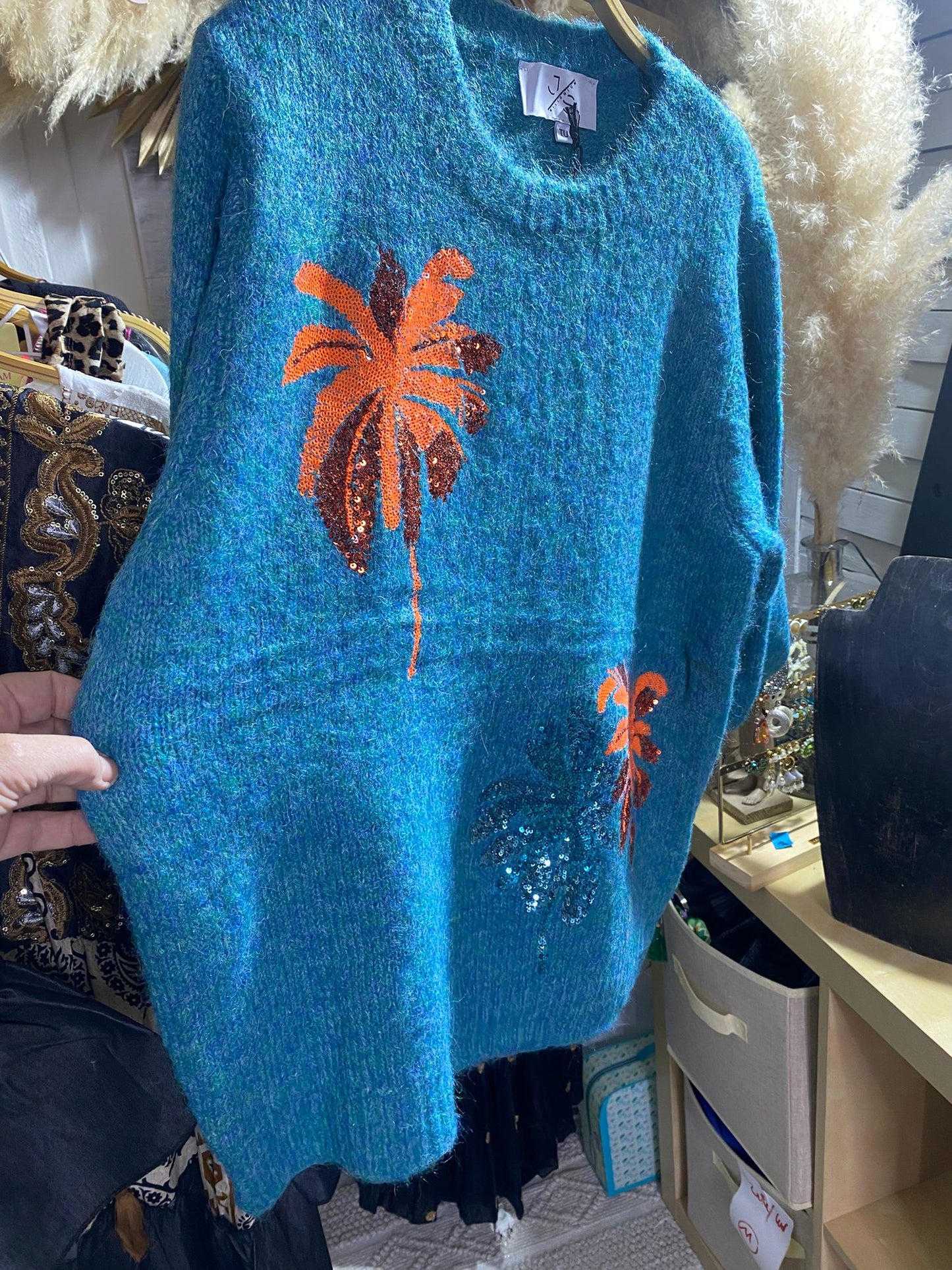 Pull Laurie taille unique sequin vert capsule