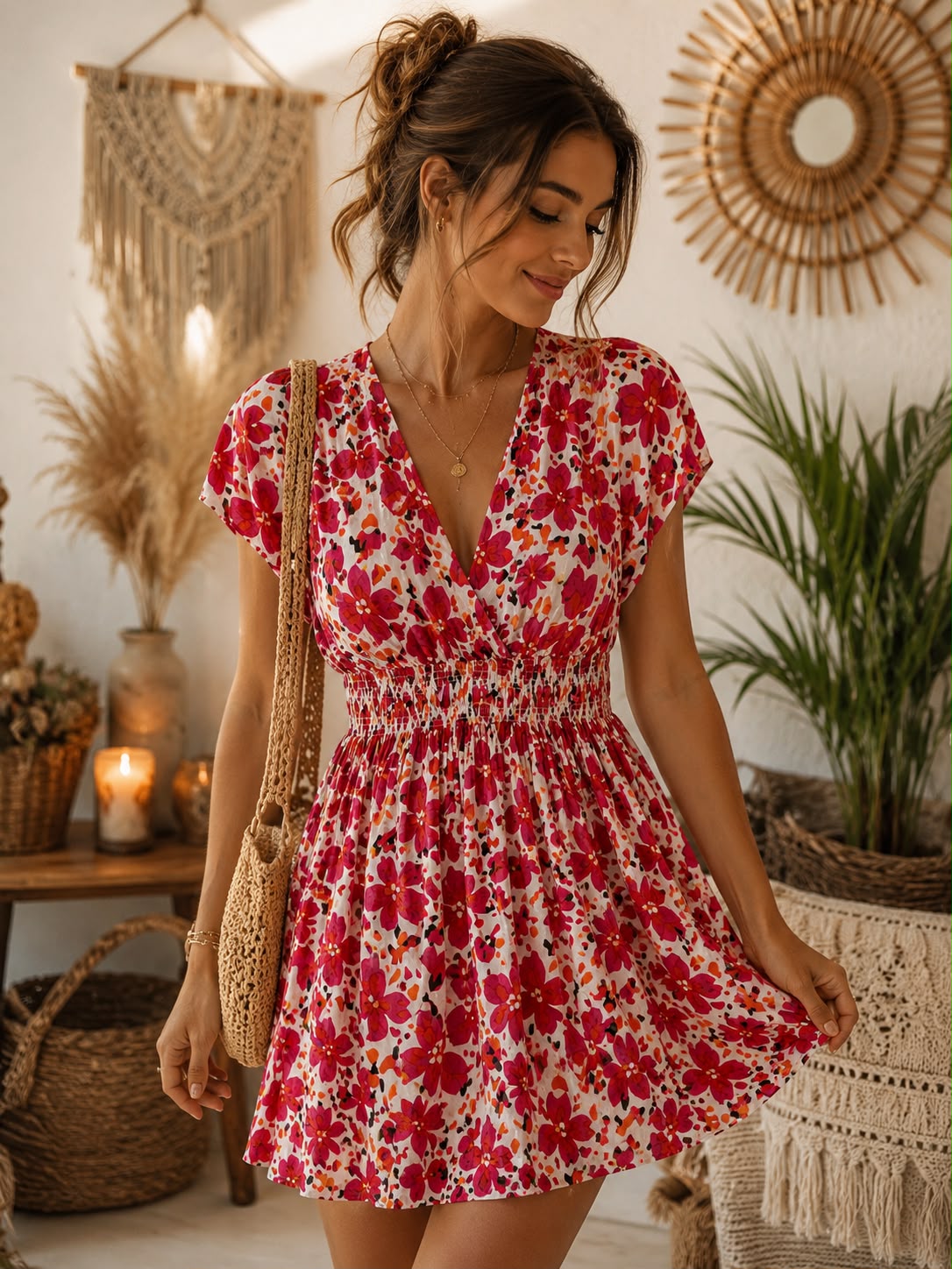 robe magique courte fleurie manche courte nouveauté juillet 2026