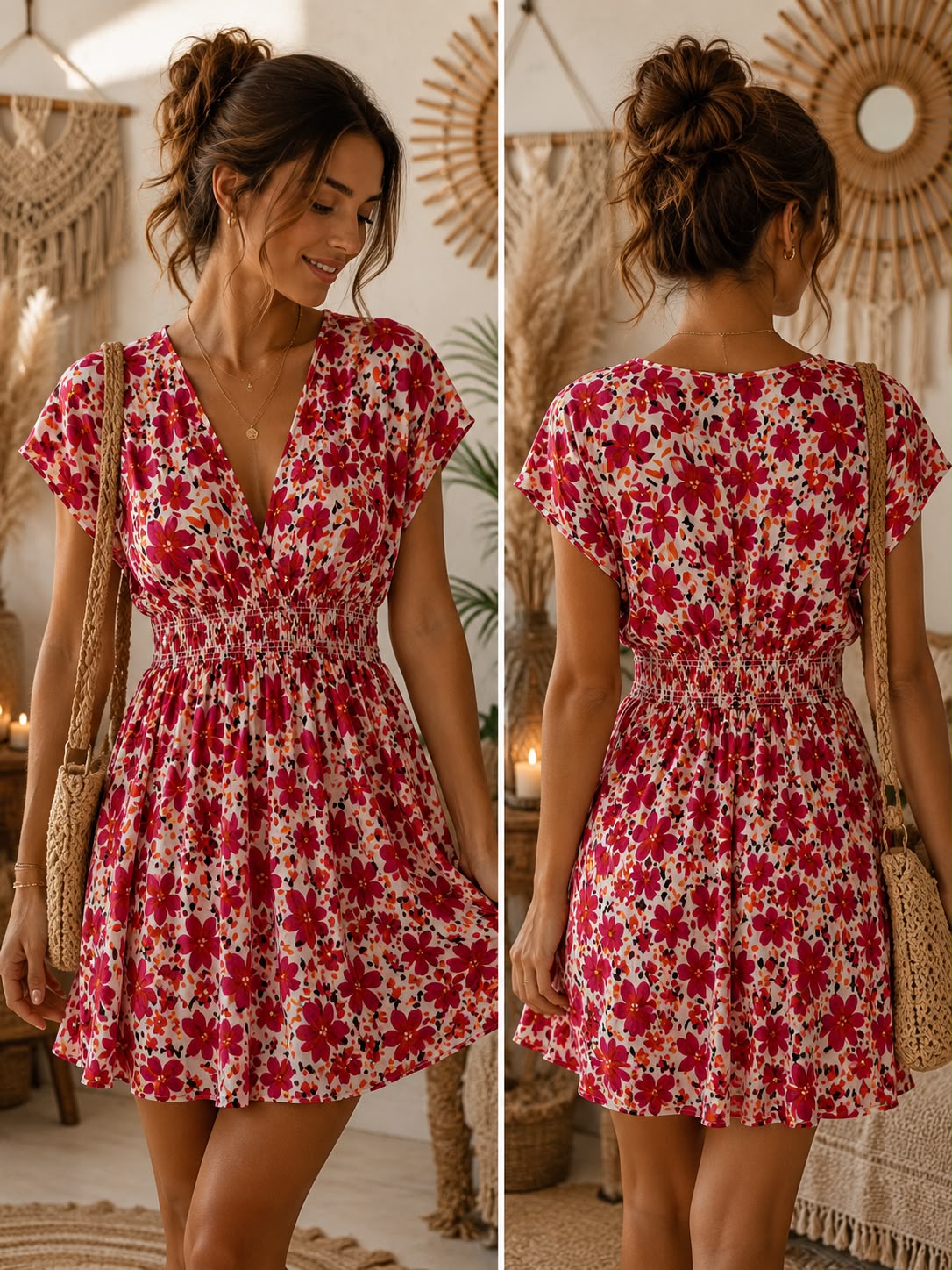 robe magique courte fleurie manche courte nouveauté juillet 2026